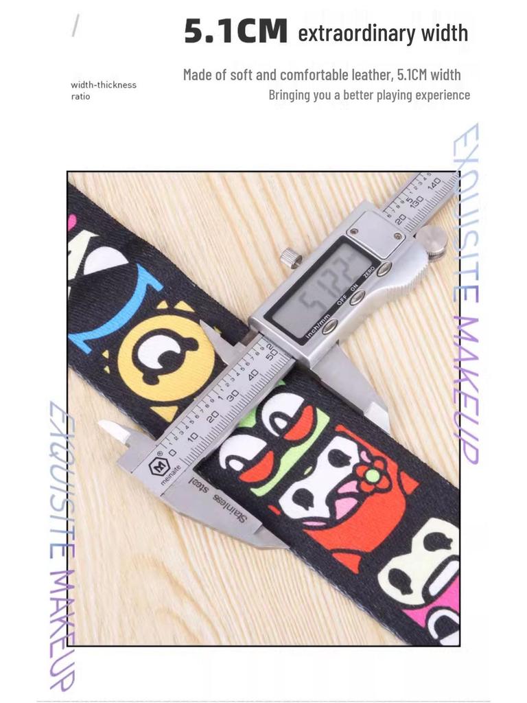 Acoustic & Electric No-Hole Anti-Drop Guitar and Bass Shoulder Strap