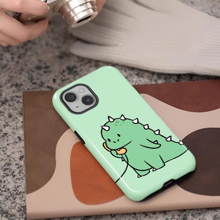 Couple Little Dinosaurs Phone Case for Apple iPhone 17 16e 12 15 16 XS XR 13 Pro Max 14 Plus Air 11 Soft Cover Capa