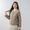 Feather 90 white duck down new national standard slim V-neck solid color simple round neck warm down jacket women's jacket