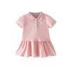 Girl Spring/Summer Fashion Polo Collar Short Sleeve Dress