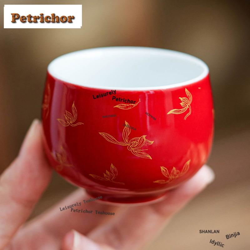 HOYIHM 95ml Autumn Water Orchid Teacup Elegant Tea Bowl Jug Tea-tasting Fragrance Cup Jianzhan Master Cups Tea Services