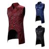 Herrenweste Retro Ärmellos Slim Fit Mittellange Weste Revers Zweireihig Geschlitzter Saum Loyale Gentlemen Mittelalterliche Weste