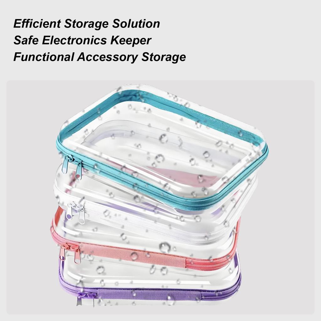 Clear Zipper Bags Clear Pouch Makeup Travel Bags 4 Pieces Storage Containers Toiletry Organizer Pencil Case For Women Travel
