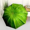 1pc Leaf Texture Automatic Folding Umbrella - Compact Travel Umbrella with Auto Open/Close 8-Rib Heavy-Duty Shaft for Women/Men L009