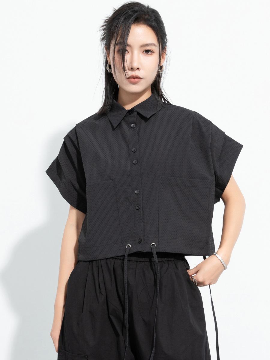 

2025 Fall Women s Loose Short Sleeve Blouse - Chic, Casual & Stylish One Size (fits 90-150 cm bust) чёрный