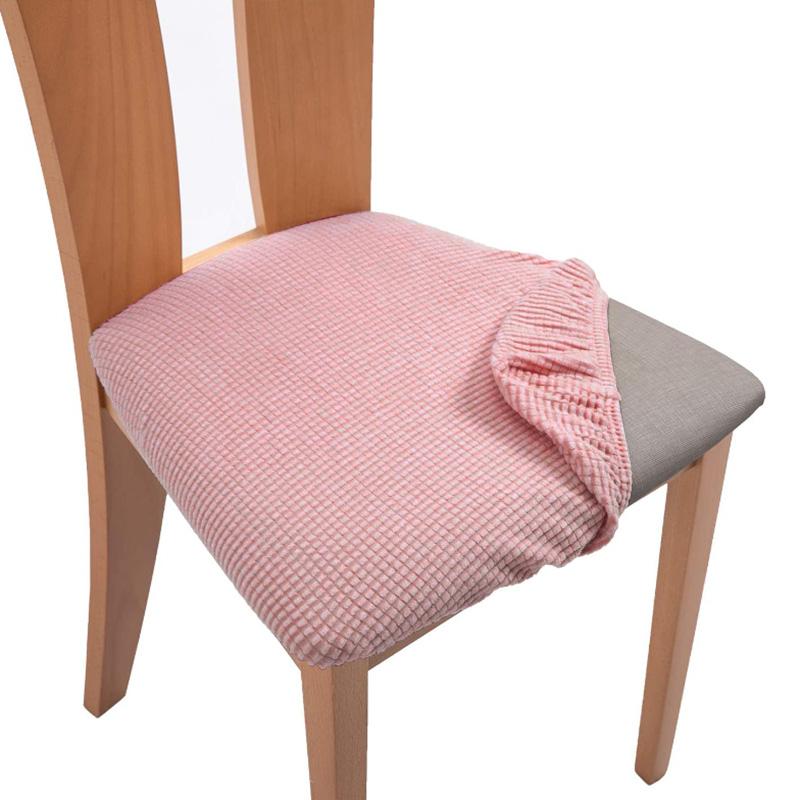 Spandex Jacquard Chair Cushion Cover Dining Room Upholstered Cushion Solid Chair Seat Cover Without Backrest Furniture Protector