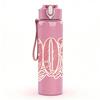 1PC Retro 90s Vintage Letter Text Print 750ml Color Plastic Sports Water Bottle Leakproof Flip Straw Lid Suitable for Sports Office Home Use