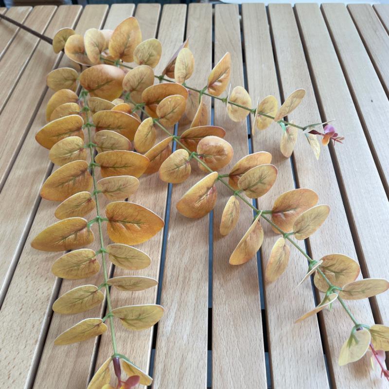 

Real Touch Artificial Eucalyptus Leaves High Quality 3 Branches Plant for Home Decor 78cm high оранжевый