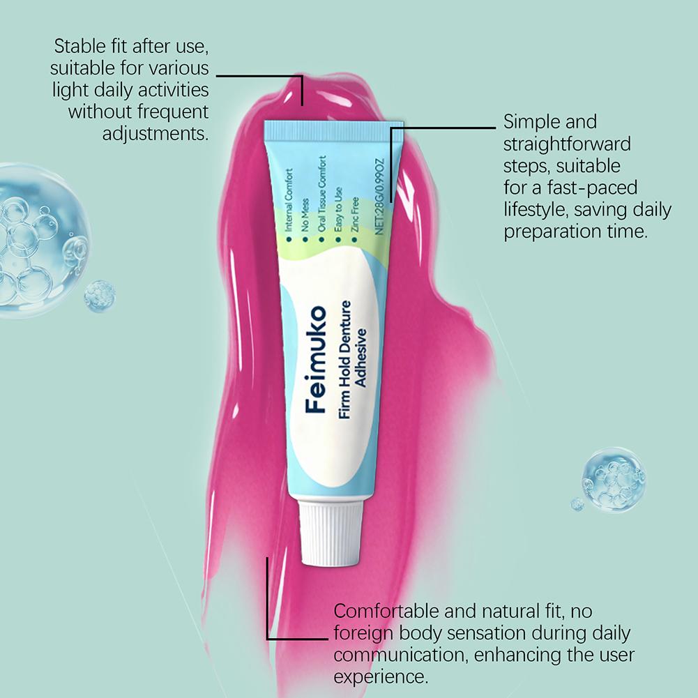 Long Lasting Denture Adhesive Cream Comfort Fixing Seamless Fit Prevent Loosening Oral Care Health Premium Denture Fixative Glue
