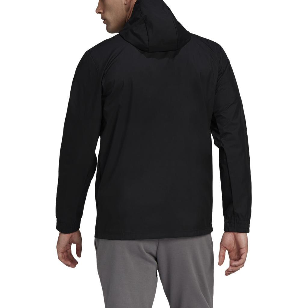 adidas Entrada 22 All-Weather Solid Color Hooded Long Sleeve Jacket Men Jacket Black HB0581