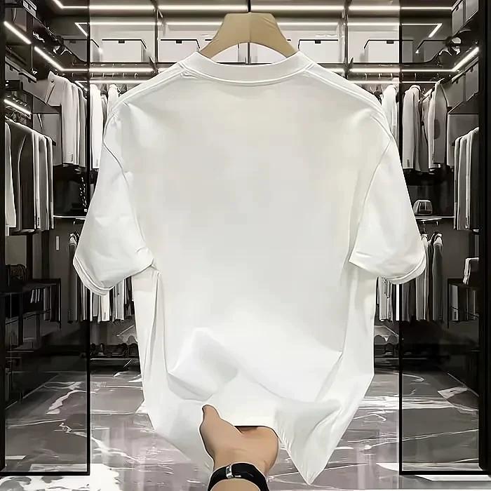 Men Cotton T Shirt Short Sleeve Crew Neck Casual Solid Color Basic Tee Top Summer Breathable Comfortable Clothing for Daily Wear