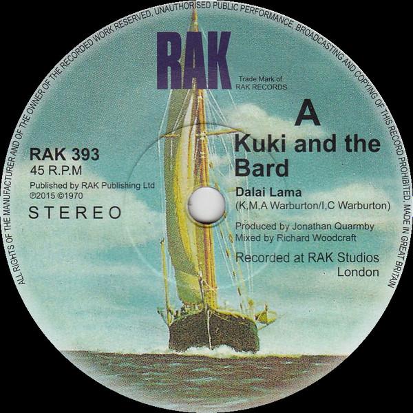 

7inch Record KUKI THE BARD Dalai Lama RAK393 RAK 2015 UK Reggae Ska Dub Used