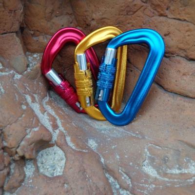12KN Hammock Hook Aviation Aluminum D-shaped Professional Carabiner Safe Random Color Outdoor Sports Buckle Rappelling