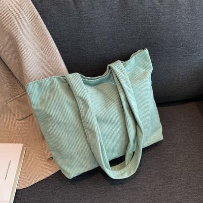 Casual Canvas Bags Large Capacity Bags Women's Autumn and Winter Fashion Shoulder Bags Simple and Versatile College Students' Class Toy Bags
