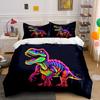 "Glow Dinosaur Art Decor Set" Soft Comfortable Duvet Cover Bedding Set Included 1*Duvet Cover & 2*Pillowcases gift