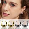 NEW 2/4PCS Classic Round Stainless Steel Earrings For Women Geometric Chunky Hoop Earring Vintage Ear Ring Jewelry Party Gift