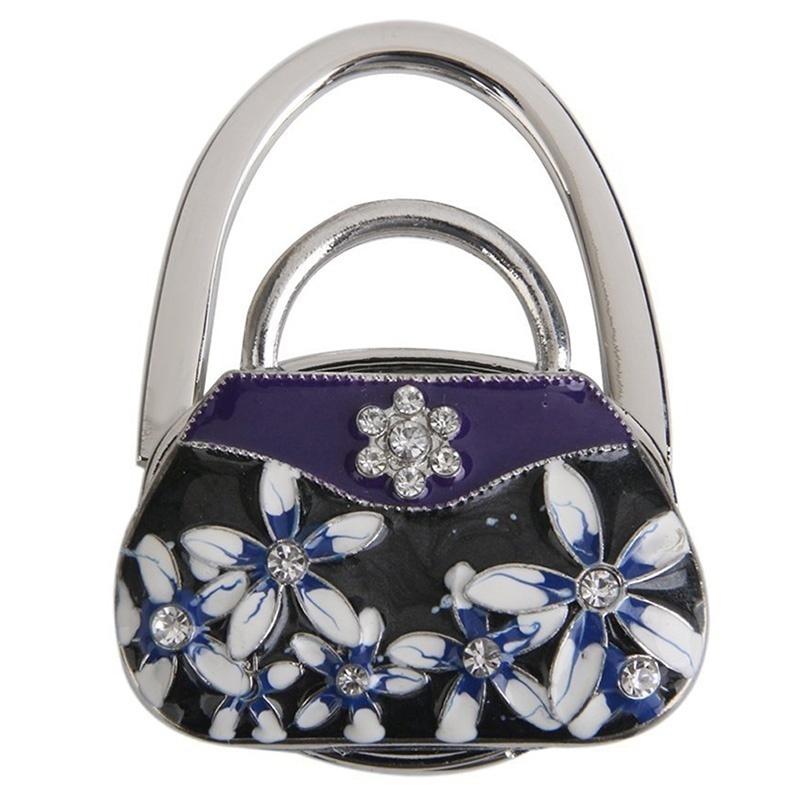 Porcelain Folding Handbag Purse Bag Table Hook Hanger Holder Gift White Room Accessories Hooks