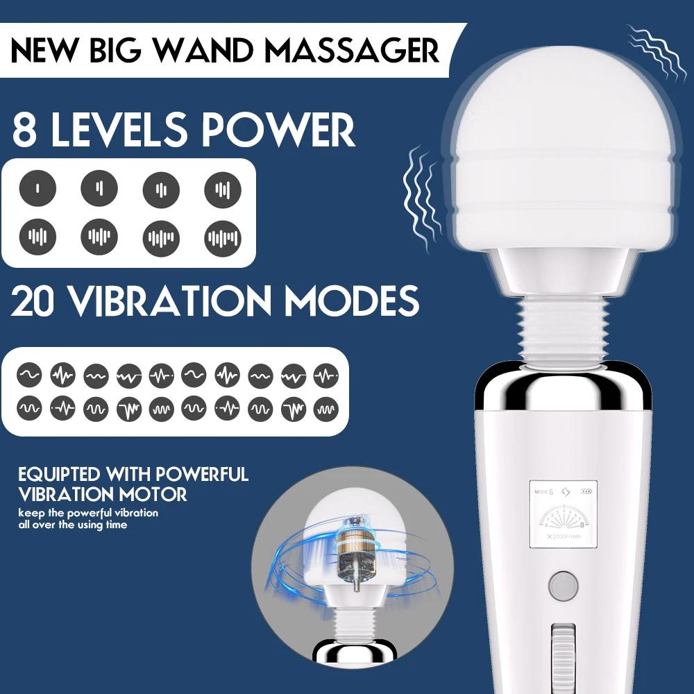 AV Vibrator Wand Sex Toys for Women 20 Powerful Patterns G Spot Clitoris Stimulation Massager Personal Masturbator Erotic Goods