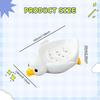 Duck Soap Dish Ceramic, Easy Cleaning, Cute Self Draining Tray for Washroom Bar Countertop