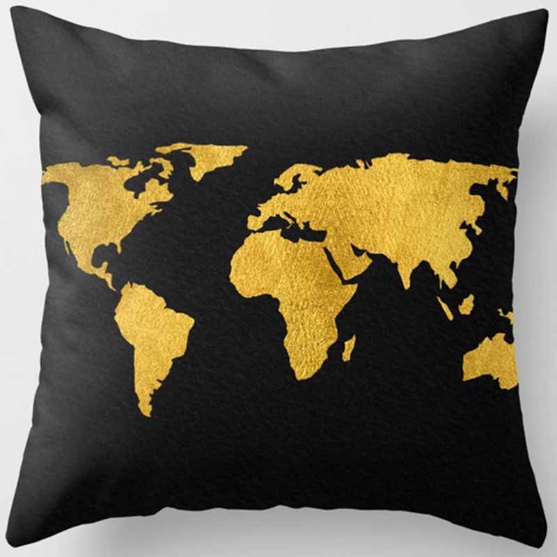 Black and Yellow Square Pillowcase, Home Decoration, Car Sofa Cushion Cover 45cm*45cm