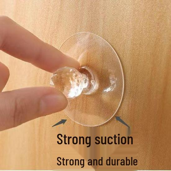 Multi-layer Adhesive Wall-Mount Storage Rack with Transparent Hooks for Bathroom