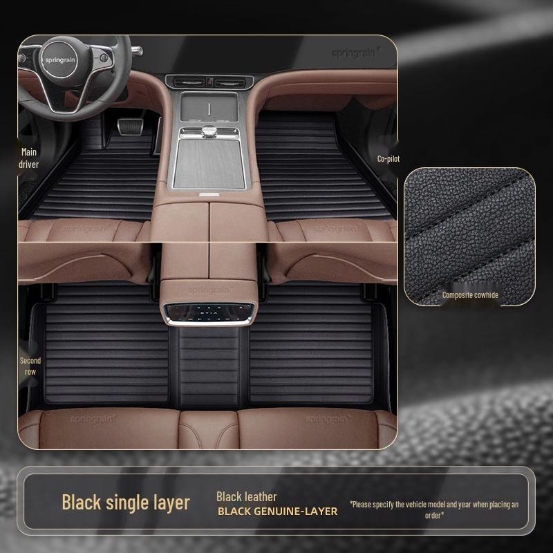 Mercedes-Benz Genuine Leather Full Surround Floor Mats for E-Class, C-Class, S-Class, G-Class, EQC, EQE, GLS, GLE 450 AMG.
