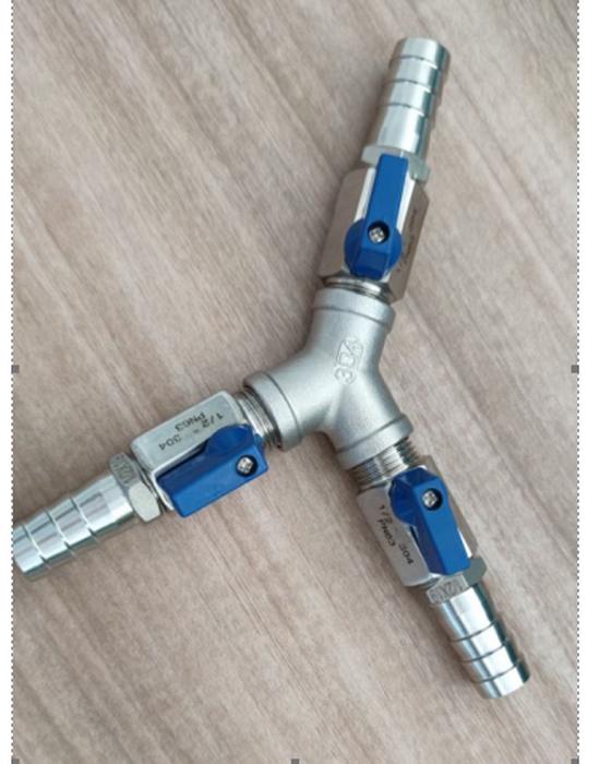 Brass Push-to-Connect Ball Valve Reducing Tee for Water Pipes (Sizes: 6/8/10/12/14/16mm)