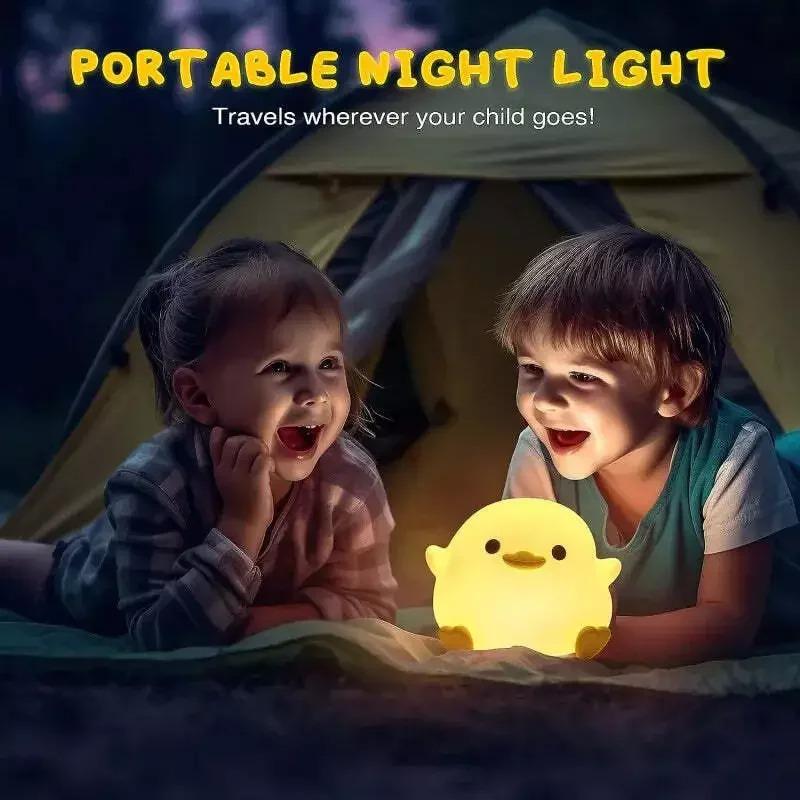 Cute Capybara Night Light Dimmable Rechargeable Touch Pat Lamp Soft Silicone Nursery Nightlight for Kids Room Bedroom Bedside Home Decor Gift