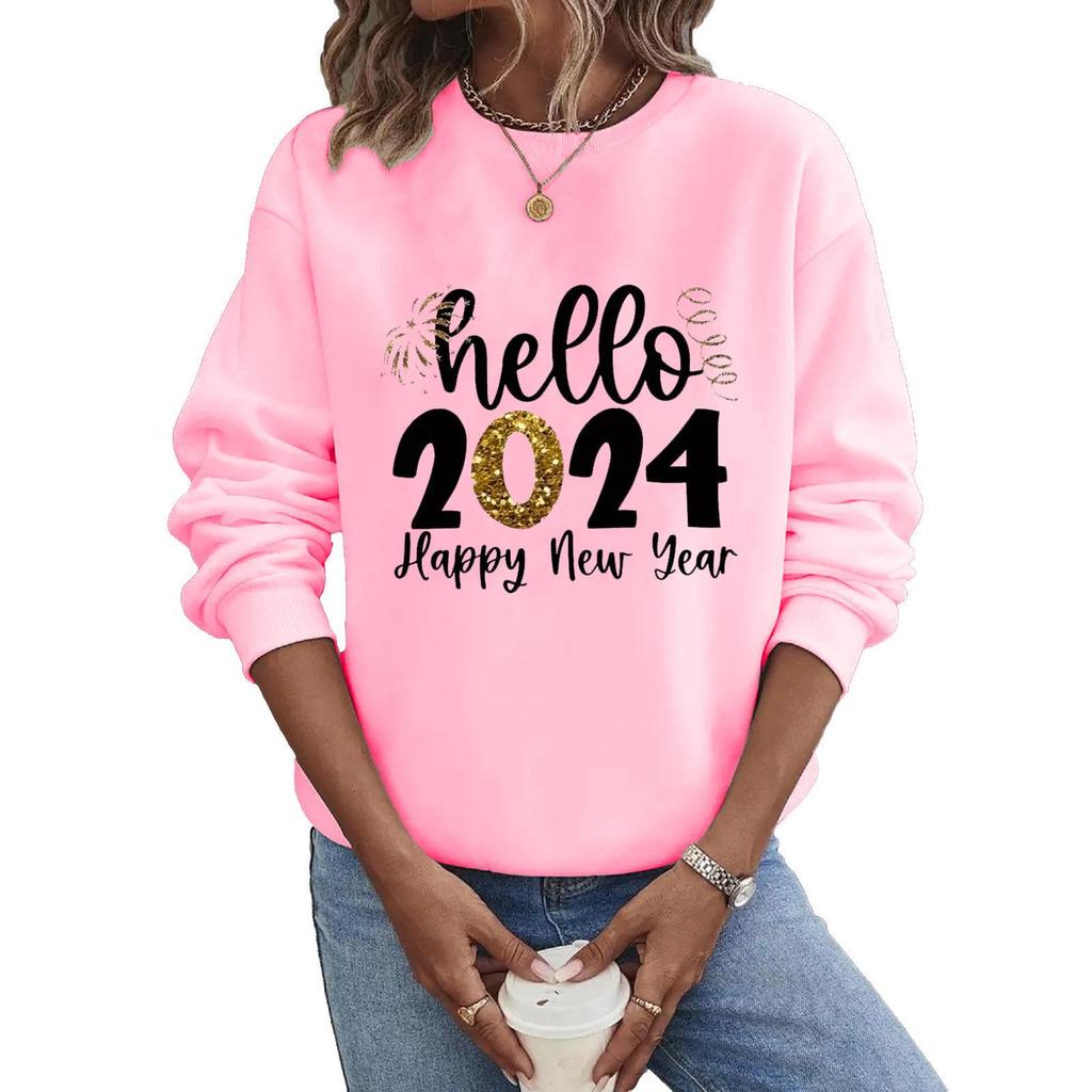 2026 Christmas Round Neck Sweatshirt – European American Style, Long Sleeve.