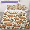 Capybara Pattern Bedding uilt Set uilt Cover Pillowcase Home Decoration Birthday Gift (1 * duvet cover + 2 * pillowcase without core)