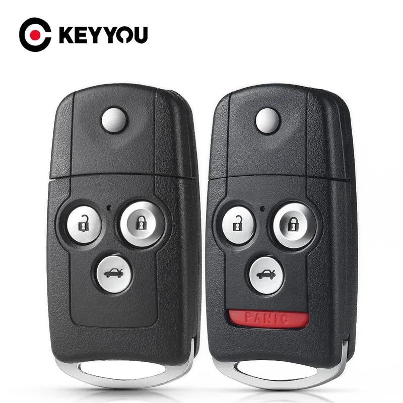 KEYYOU 1PCS Original 3/4 Buttons Car Remote Key Shell For Honda Acura Civic Accord Jazz CRV HRV Key Case Cover Replacement