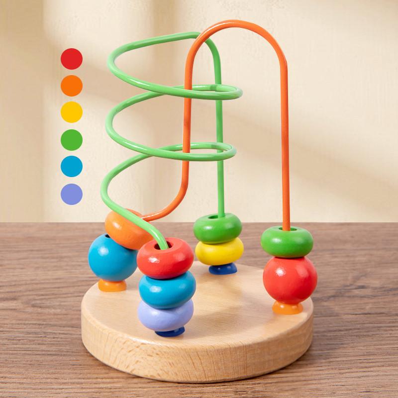 Wooden Montessori Educational Bead Maze Track Toy For Toddlers With Hand Eye Coordination Development