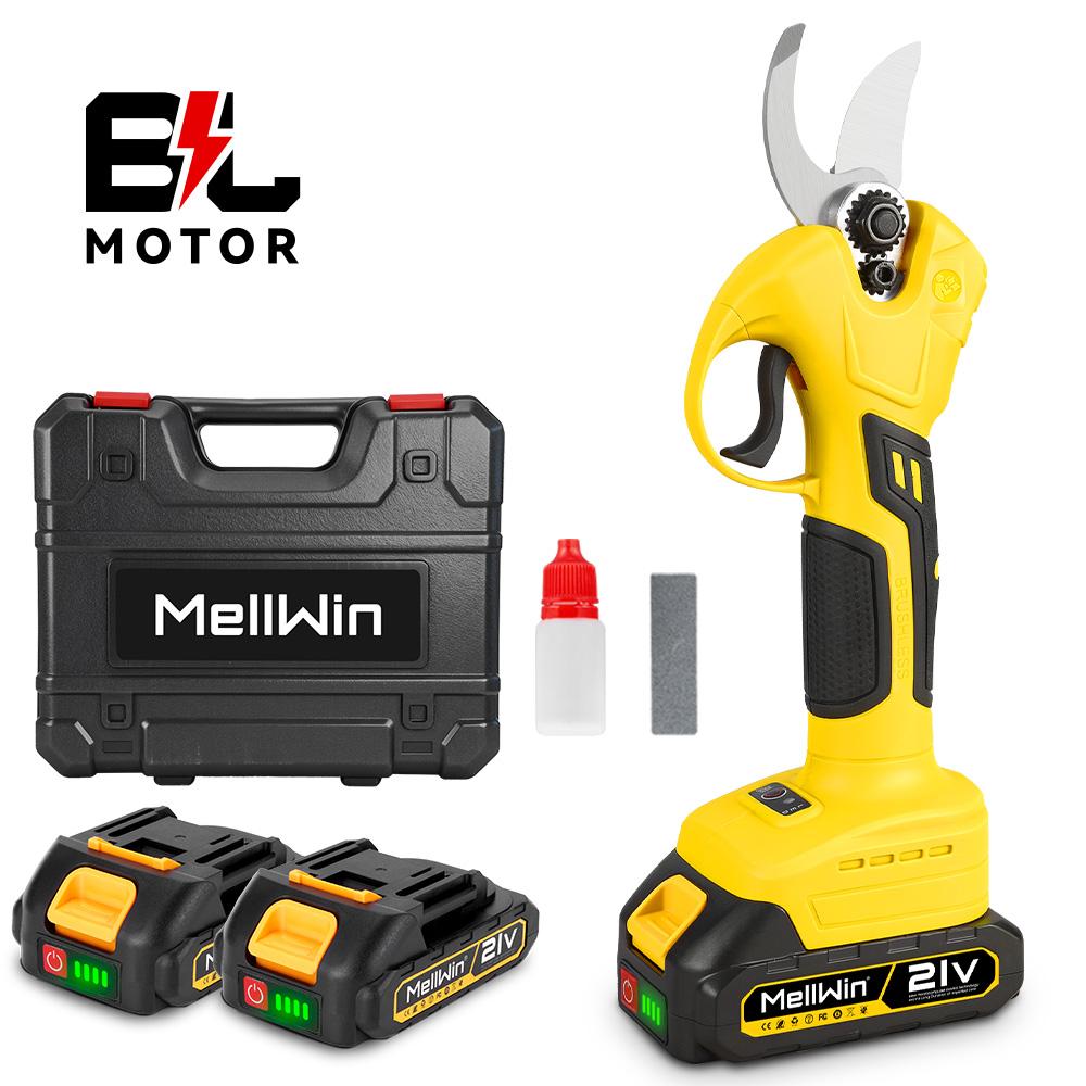 MELLWIN 30mm Brushless Electric Pruning Shears Cordless Fruit Tree Branches Cutter Garden Scissors For Makita 18V Battery Pin