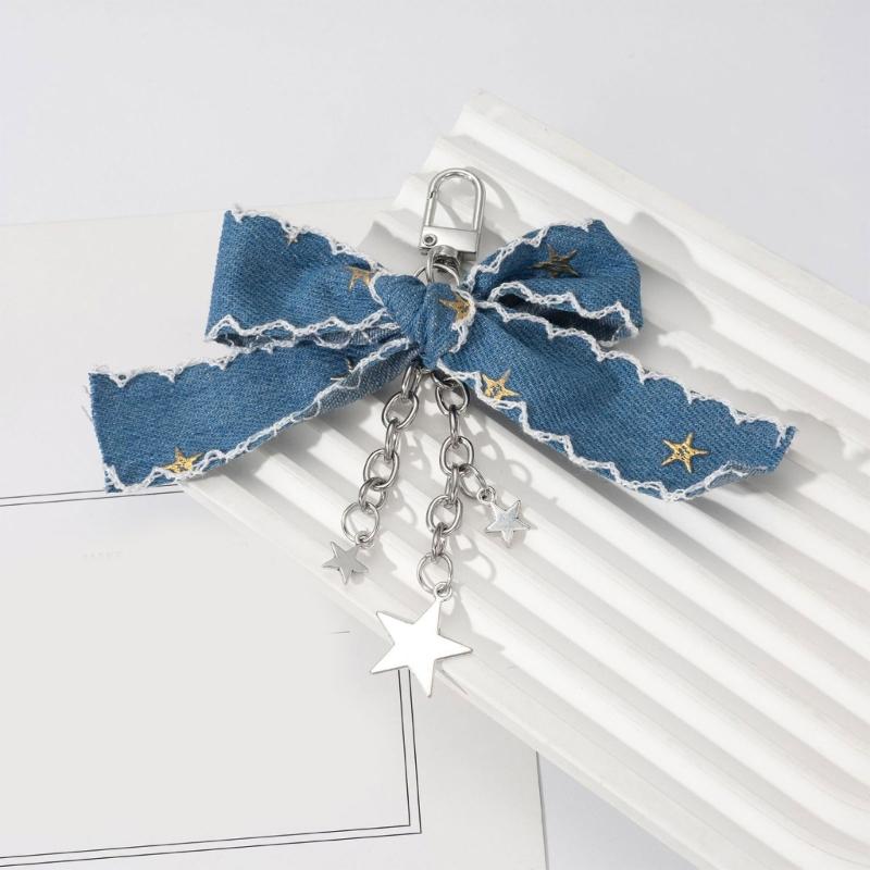 Vintage Cowboy Star Tassels Keychain With Adjustable Chain Detachable Ornaments For Bags And Phone Accessories