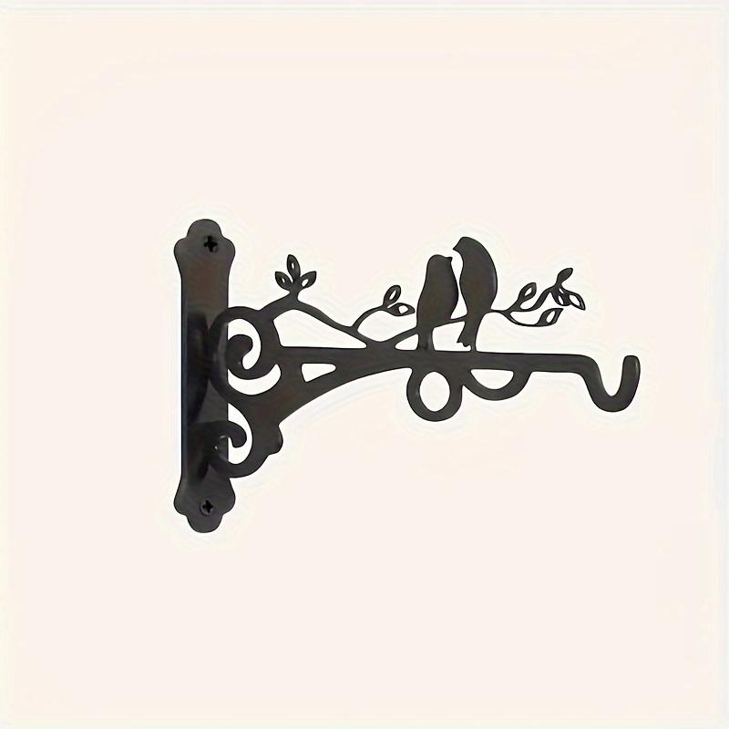 

2-Pack Metal Plant Bracket with Bird Silhouette, Indoor/Outdoor Wall-Mounted Hook for Hanging Baskets чорний