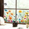 Colorful Floral Static Sticker Double-Sided Waterproof Flowers Sticker Spring Window Clings for Glass Windows Doors Home Office Decor
