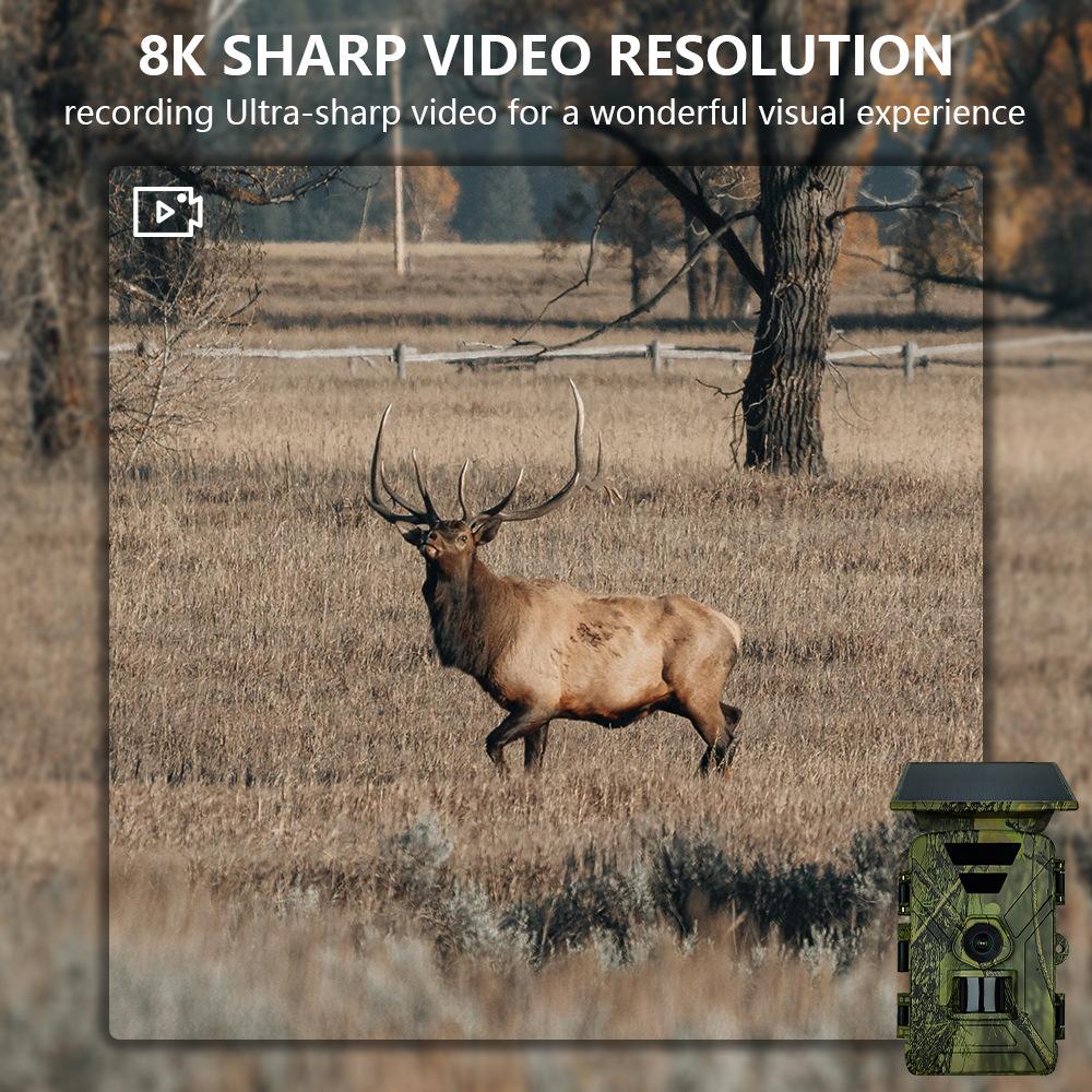 8K WiFi Trail Camera with 5200mAh Solar Battery & Infrared Capabilities