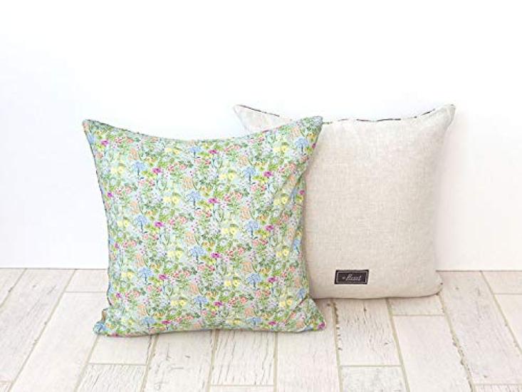 DDintex FLORET LONDON Cushion 45x45cm Cover, Poet's Meadow, Turquoise, [Liberty Print]