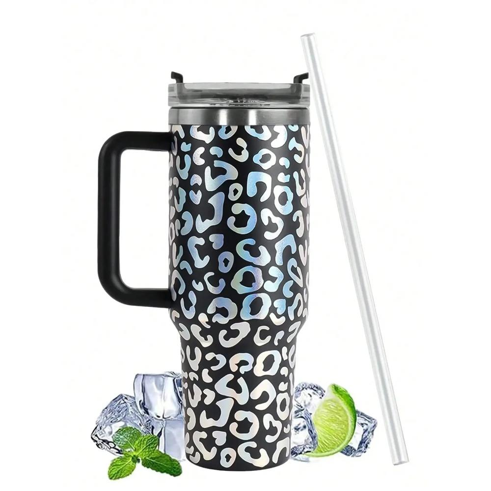 Leeseph Tumbler with Handle and Straw, 100% Leak-Proof Travel Mug, Stainless Steel Double Wall Vacuum Insulated Coffee Cup