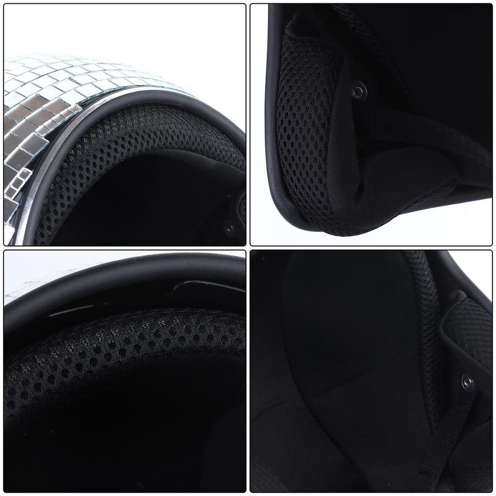 Disco koule přilba se zatahovacím hledím stříbrná