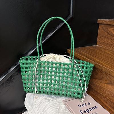 New Women's Mother Bag Woven Fashion Hollow Shoulder Portable Messenger Bag Casual Women's Bag