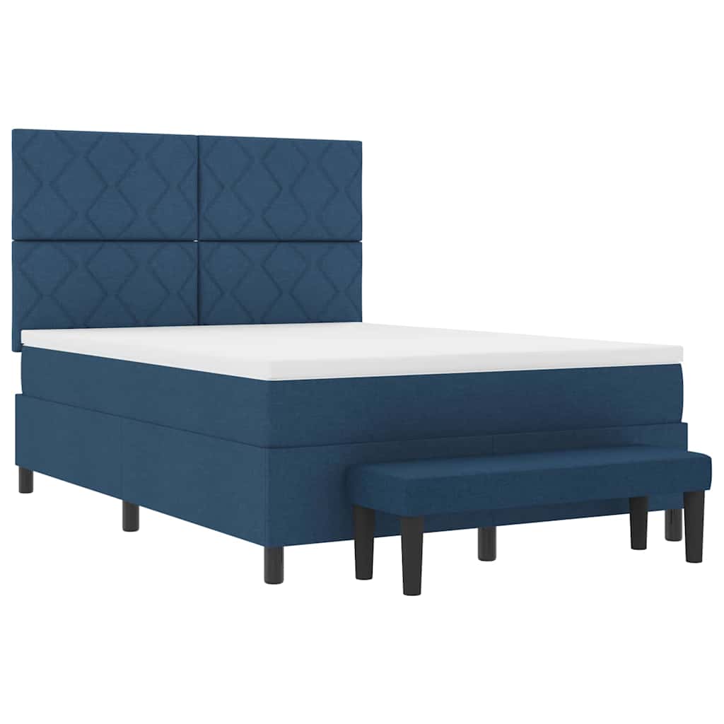Boxspring bed with headboard Blue 160 x 200 cm Fabric