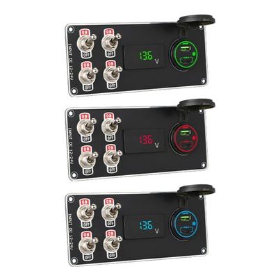 4 Metal Toggle Switches Panel Phone Charging For Car Boat Marine Upgrade Waterproof Design Rocker Switches Panel