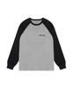 Kikimimi Raglan Ribbed Long Sleeve Kitty Small Logo T-Shirt (Melange)