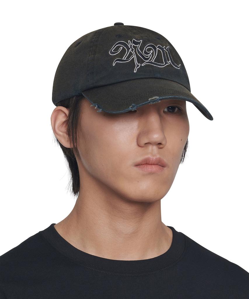 Nomaenyueol Bleached Nm Logo Ball Cap - Washed Black