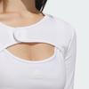 Adidas Solid Logo Two-In-One Sports Casual Slim Fit Long Sleeve T-Shirt Women Tops White IZ0605