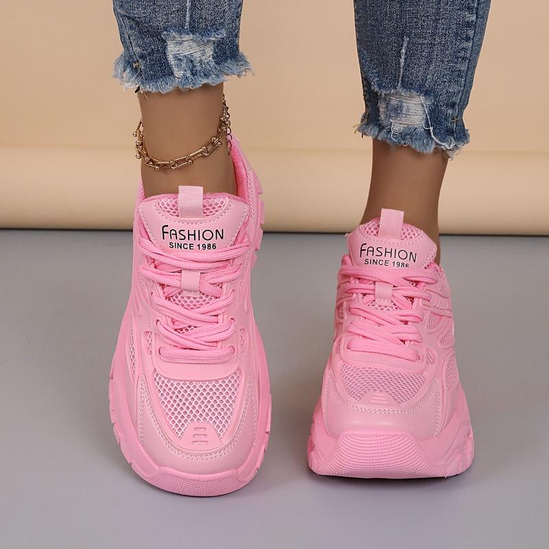 Daddy shoes women s mesh breathable little white shoes women s thick-soled heightening casual shoes large-size sports women s shoes 35