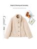 Women's Wool Fur-Trim Coat - Autumn/Winter, Casual Loose Fit, Stand-Up Collar, Single-Breasted (HE8835)