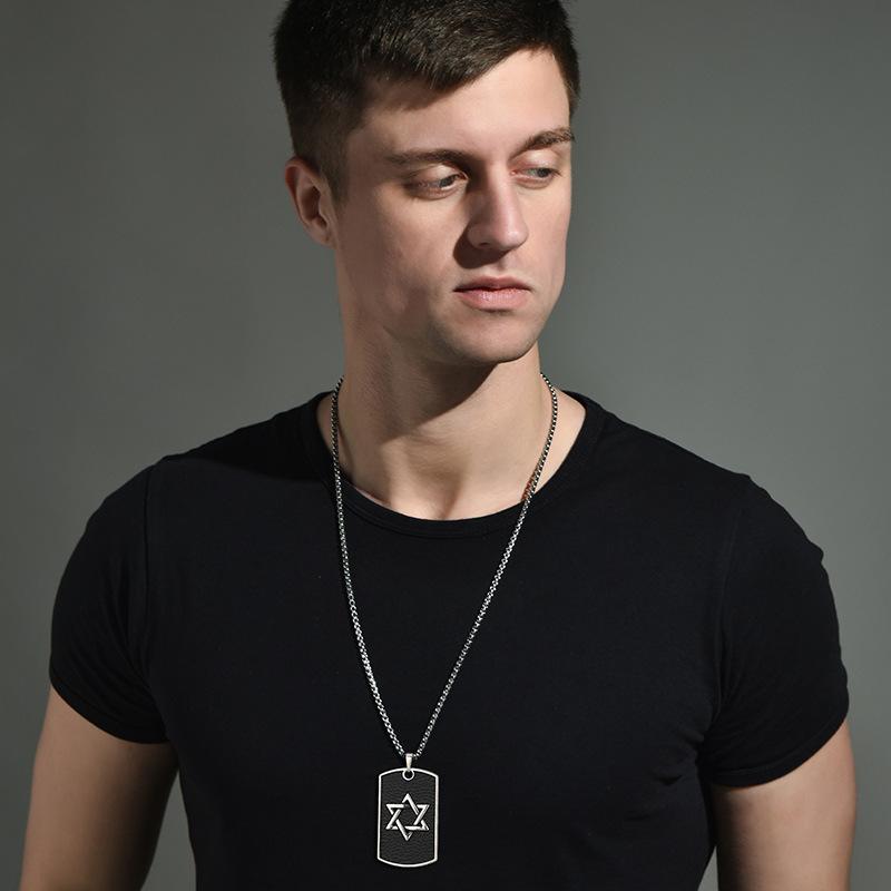 Steel Titanium Stylish Hip Hop Necklace With Geometric Pendant For Trendy Men Women And