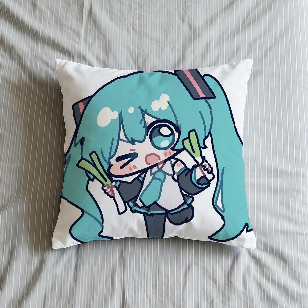 Cushion Cover M-MikuS-ES Soft Case H-HatsuneS-ES Sofa Living Room Home Comfortable Office Cute Decor Cartoon Protective Pillow